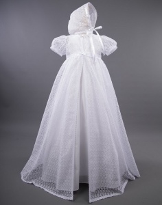 Lena by Millie Grace - Cotton Gown with Long Lace Coat & Bonnet